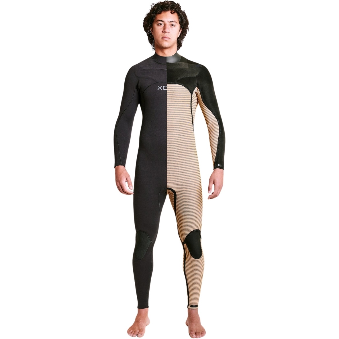 2026 Xcel Heren Comp + 4/3mm Borst Ritssluiting Wetsuit MN43CPC4 - Black / Blue Nights